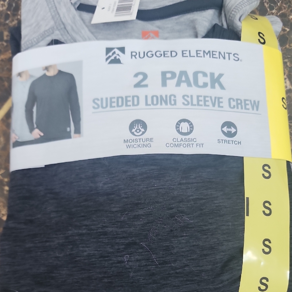 Rugged Elements Long Sleeve Crew 2-Pack - Black and Gray